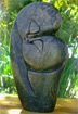 African Sculpture - Kissing Lovers, 13H Golden Serpentine Stone