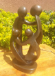 Family of 4 Heads, Stone Sculpture 9H