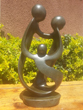 Family of 3 Heads, Stone Sculpture 12H
