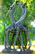 African Sculpture - Kissing Giraffes, 12H Shona Stone