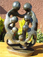 African Sculpture - Stone Family 7 heads, 12H Shona Stone