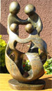 African Sculpture - Family of Four, 15H Shona Stone