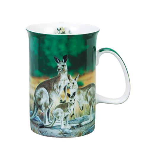 Kangaroo Family Mug, Bone China