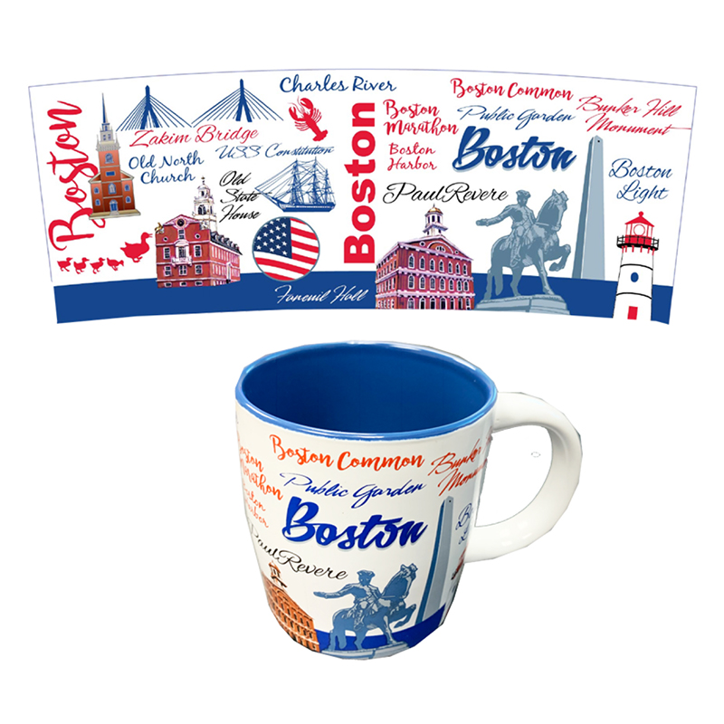 Boston Souvenir Mug - Collage Typography Artwork