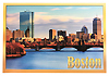 Boston Skyline With Salt & Pepper Bridge View Souvenir Postcard, 6x4