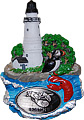 Boston Lighthouse Magnet with Pewter Emblem