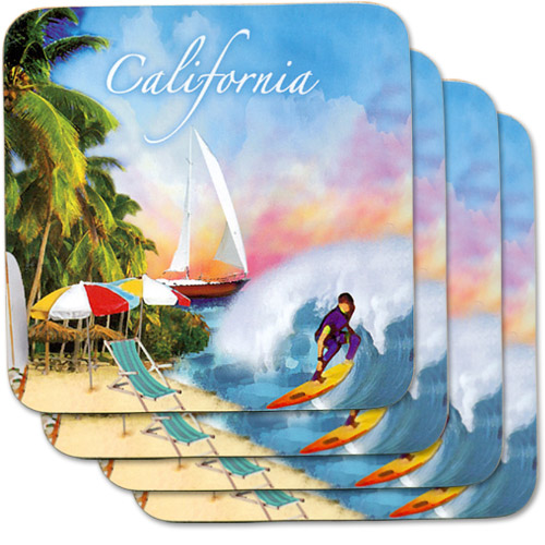 California Souvenir Coaster Set