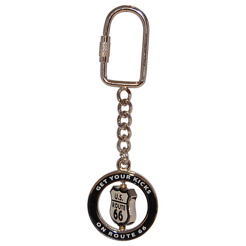 Route 66 Shield Spin Key Chain - Silver, photo-1
