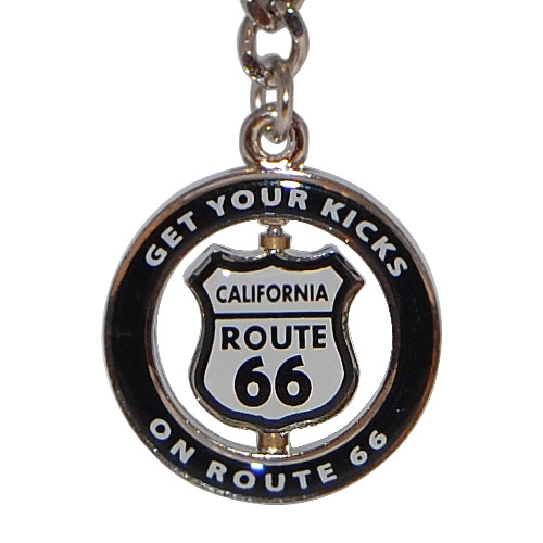 Route 66 Shield Spin Key Chain - Silver, photo-2
