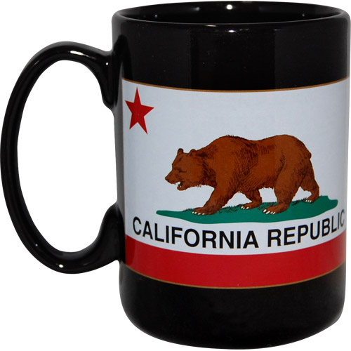 Large California Bear Flag Mug - Black, photo-1