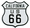 California Route 66 Sign - Die Cut Embossed Tin Magnet