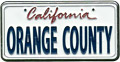 Orange County Mini License Plate, Metal Fridge Magnet