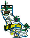 California Refrigerator Magnet - Large CA Map