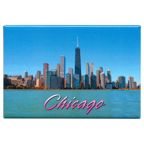Chicago City Skyline Souvenir Metal Magnet