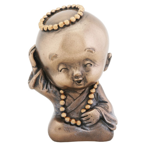 Little Joyful Monk Statue, Head-Scratching 3.25H