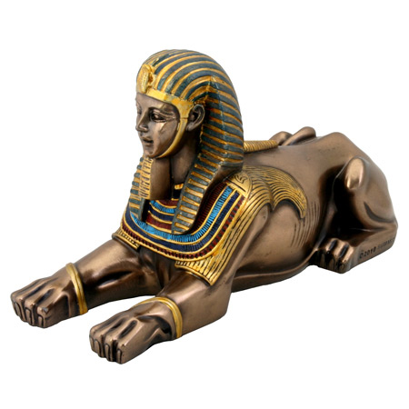 Sphinx Figurine, 7.5L - Bronze