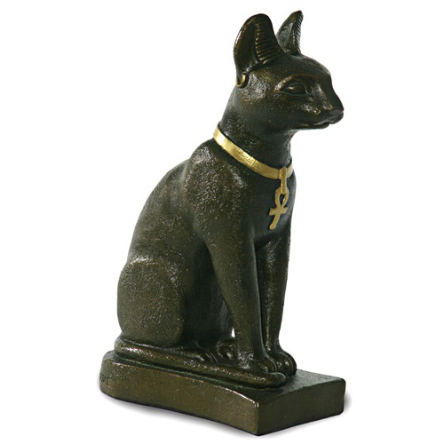 Bastet Egyptian Cat, Bronze Finish, 7H, photo-1