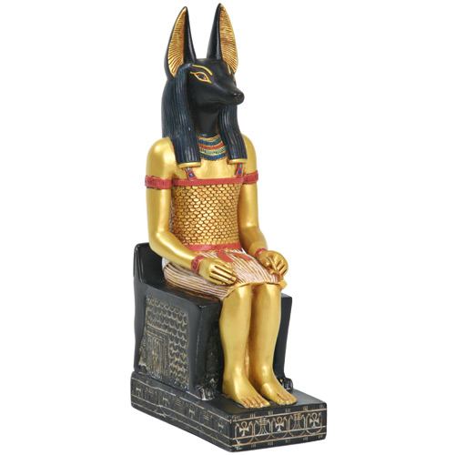 Seated Anubis Figurine, 8.5H