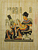 King Tutankhamon & His Wife 12x16, Papyrus Painting