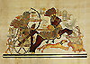 King Tutankhamon Hunting Ostriches 12x16 Papyrus Painting