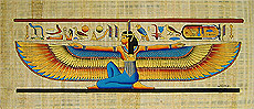 Winged Maat Large Papyrus Painting, 16x36