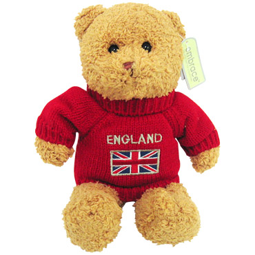 England Union Jack Red Sweater, 10 Soft Toy Bear