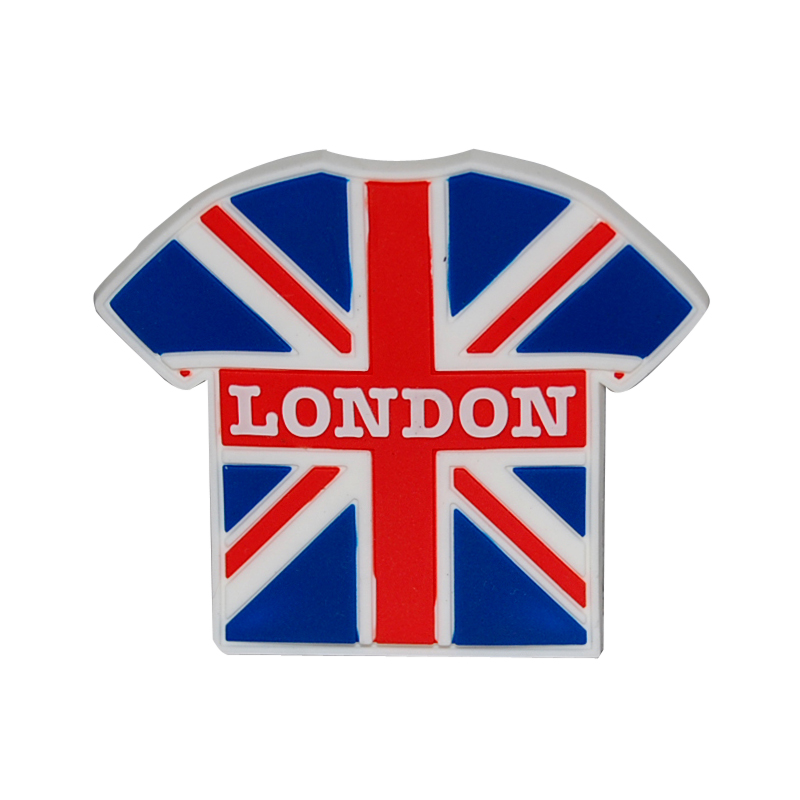 Union Jack with London T-Shirt Rubber Magnet