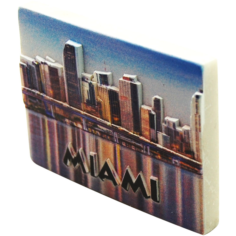 Miami Fridge Magnet - 3D Embossed Ceramic, photo-1