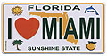 I Love Miami Mini License Plate Magnet, Metal