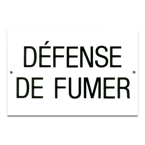 Defense De Fumer Porcelain on Steel Sign, 6x4