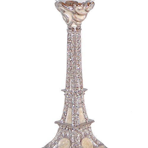 Enamel Jeweled Eiffel Tower Champagne Glass, 9.5H, photo-1