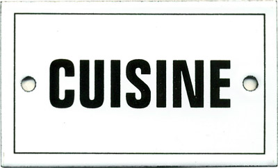 French Enamel Sign, Cuisine (Kitchen), 4x2.5