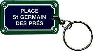 Paris Street Sign Keychain, Place Saint-Germain des Pres