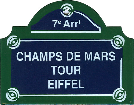Paris Street Sign, Champs De Mars Tour Eiffel, 4x3