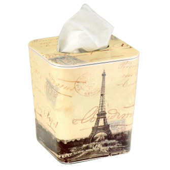 Old Postal Style Eiffel Tower Tissue Box Cover