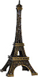 4 Eiffel Tower Mini Replica, Antique Gold