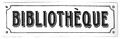 French Enamel Sign, Bibliotheque (Library)