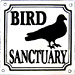 French Enamel Sign, Bird Sanctuary, 4.25 x 4.25