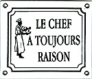 French Enamel Sign, Le Chef