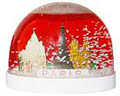 Paris Monuments Snowglobe, Red , Large