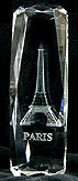 3D Laser-Etched Crystal - Eiffel Tower, Large