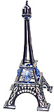 5 Eiffel Tower Miniature in Silver w/ Austrian Blue Crystal