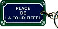 Paris Street Sign Keychain, Place de la Tour Eiffel