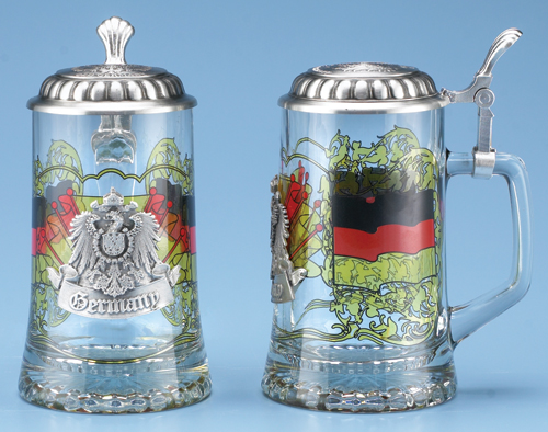 Glass Beer Stein - Souvenir of Germany, 7-1/4H