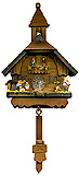 Cuckoo Clock Magnet, Schoolhouse with Swing