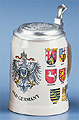 Old German Beer Stein, 6-1/2H