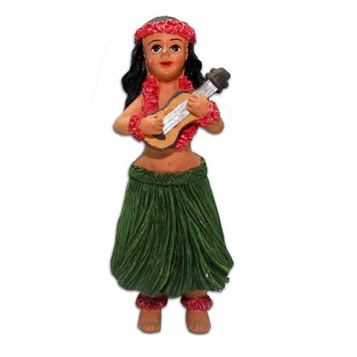 Hawaiian Hula Dancer Girl with Ukulele - Fridge Magnet