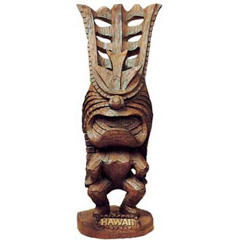 Hapa Wood Hawaiian Tiki God - Long Life Tiki, 11.2H