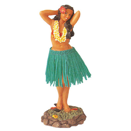 Hawaiian Sweet Leilani Dashboard Hula Doll - Green Skirt, 7H