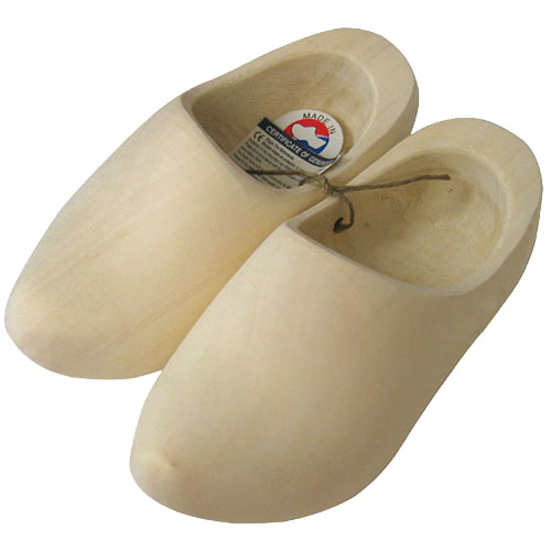 Plain Wooden Clog Shoes, Adults Size 5-6